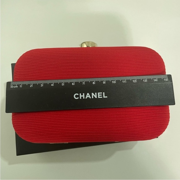 Giorgio Armani Red Clutch with Gold Logo - Picture 10 of 12